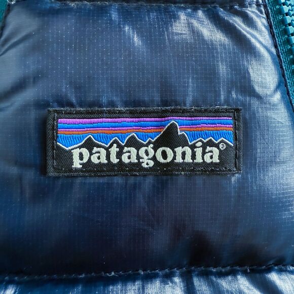 Patagonia Hi-Loft Down Sweater Bunting Snowsuit Infant 3-6 mos Navy Blue Warm - Picture 5 of 16